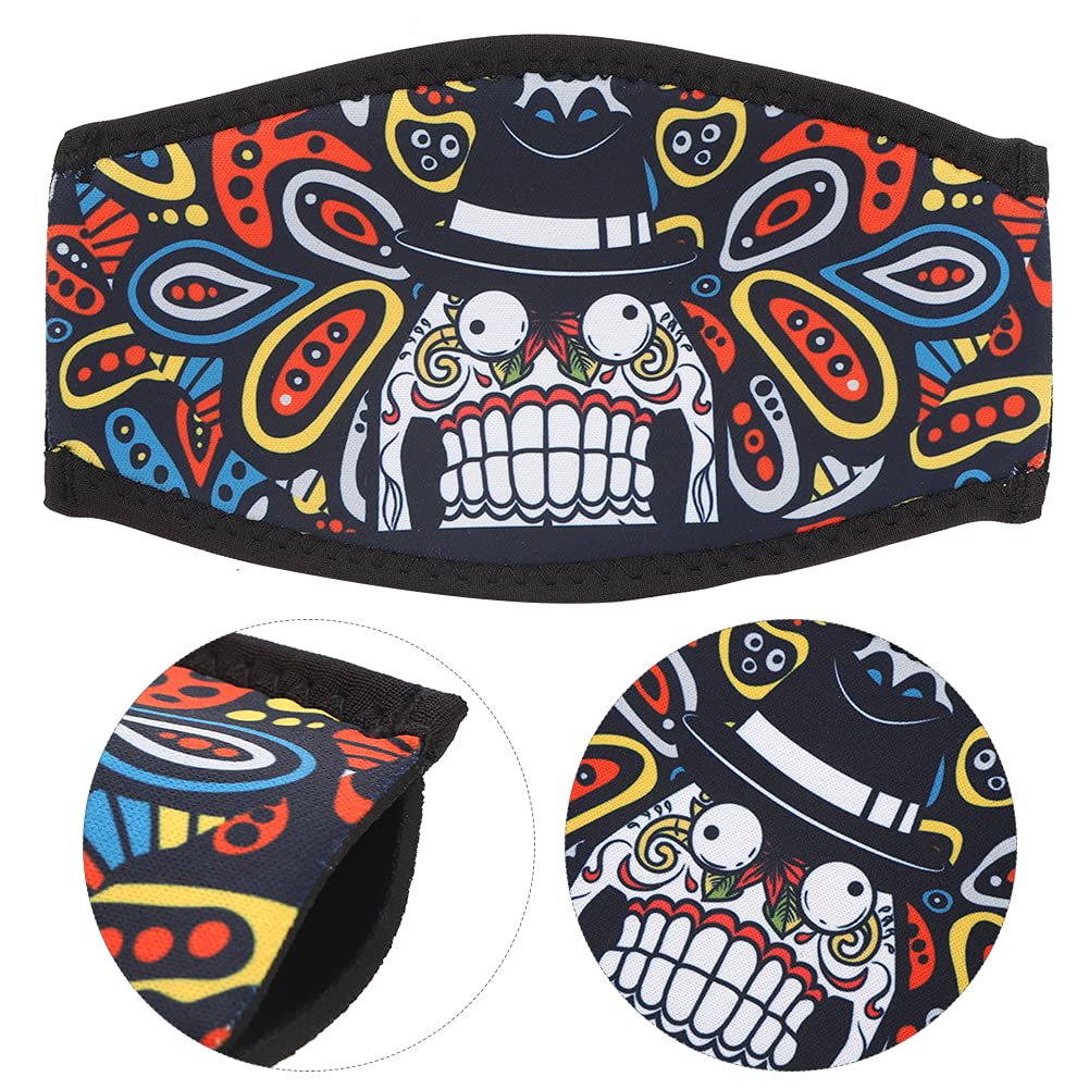 KIMISS 010 SBR Buceo, Protector de Cabello de Neopreno a un Lado Máscara Correa Doble Snorkel Espejo BeltCartoon Impresión Dientes Divertidos