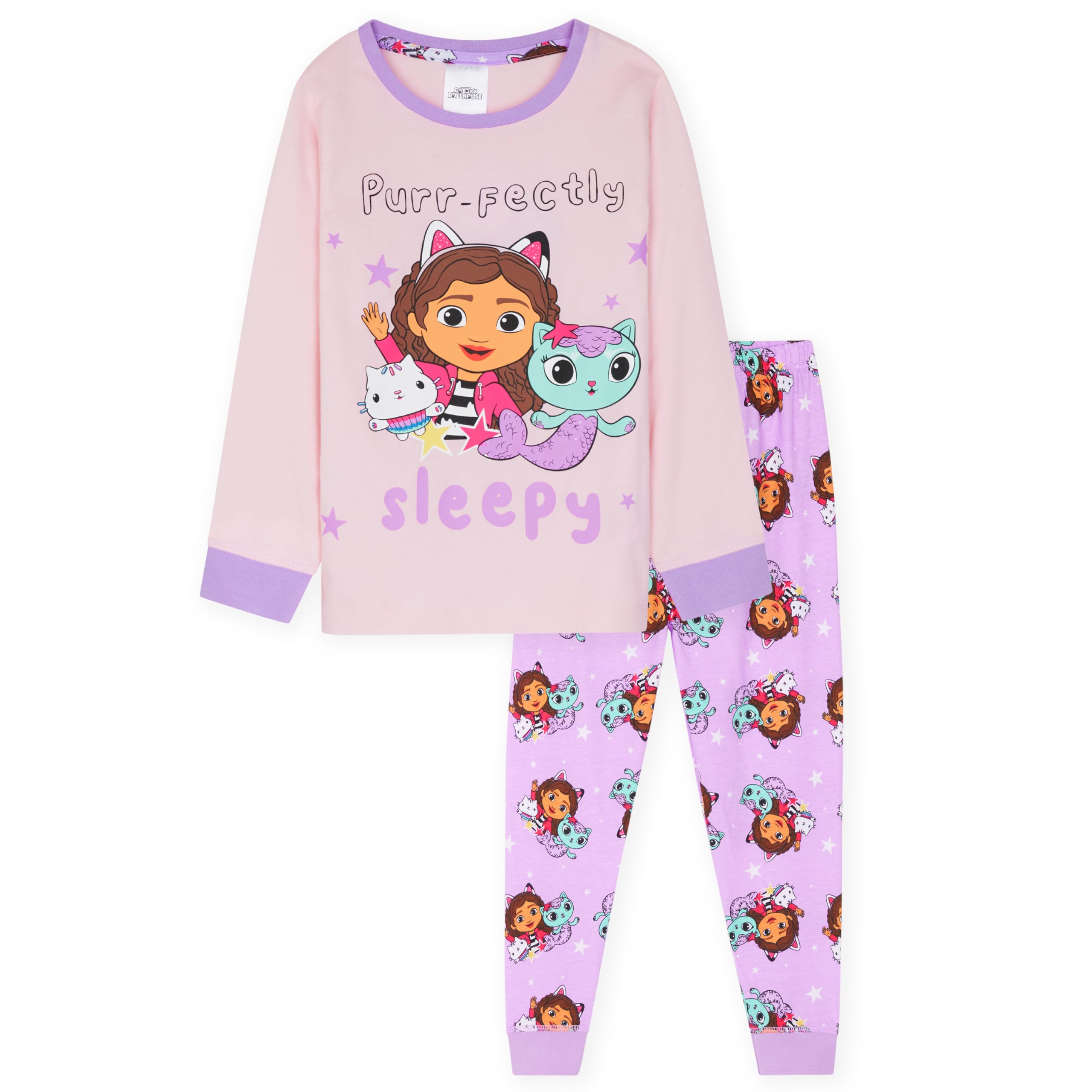 Gabby’s Dollhouse Pigiama Bambina, 2 Pz Abbigliamento da Notte - Regalo Ragazza (Rose, 6-7 Anni)