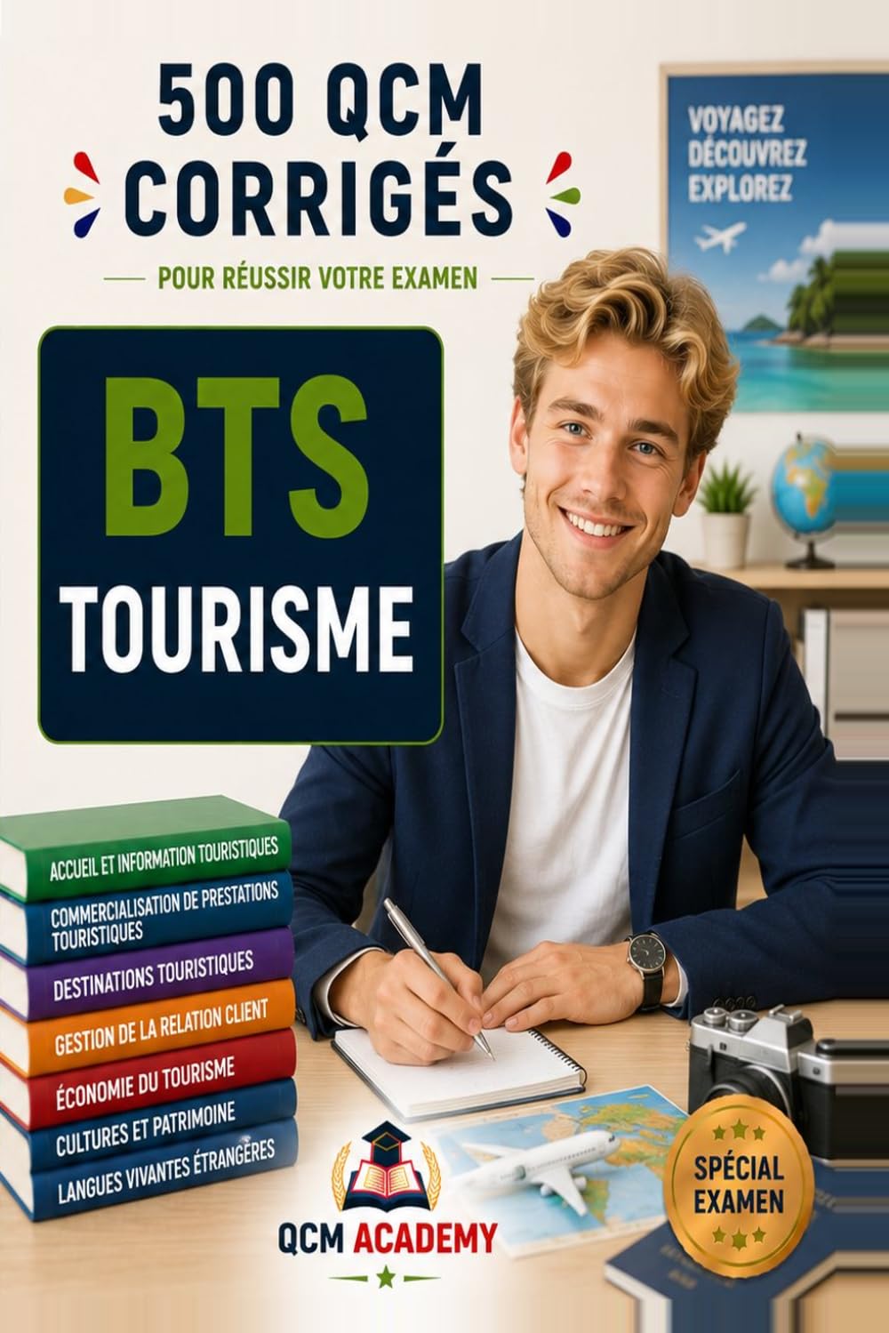 BTS Tourisme: 500 QCM Corrigés | Cahier d'entraînement pour réussir l'examen en autonomie | Relation client, prestations, territoires, transport, hébergement, anglais touristique | Annales et révision