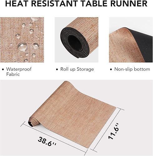 Miniatura 4 de Tapete de mesa de salvamanteles para platos calientes, 12 x 40 pulgadas, resistente al calor, impermeable, decorativo, para granja, cocina,