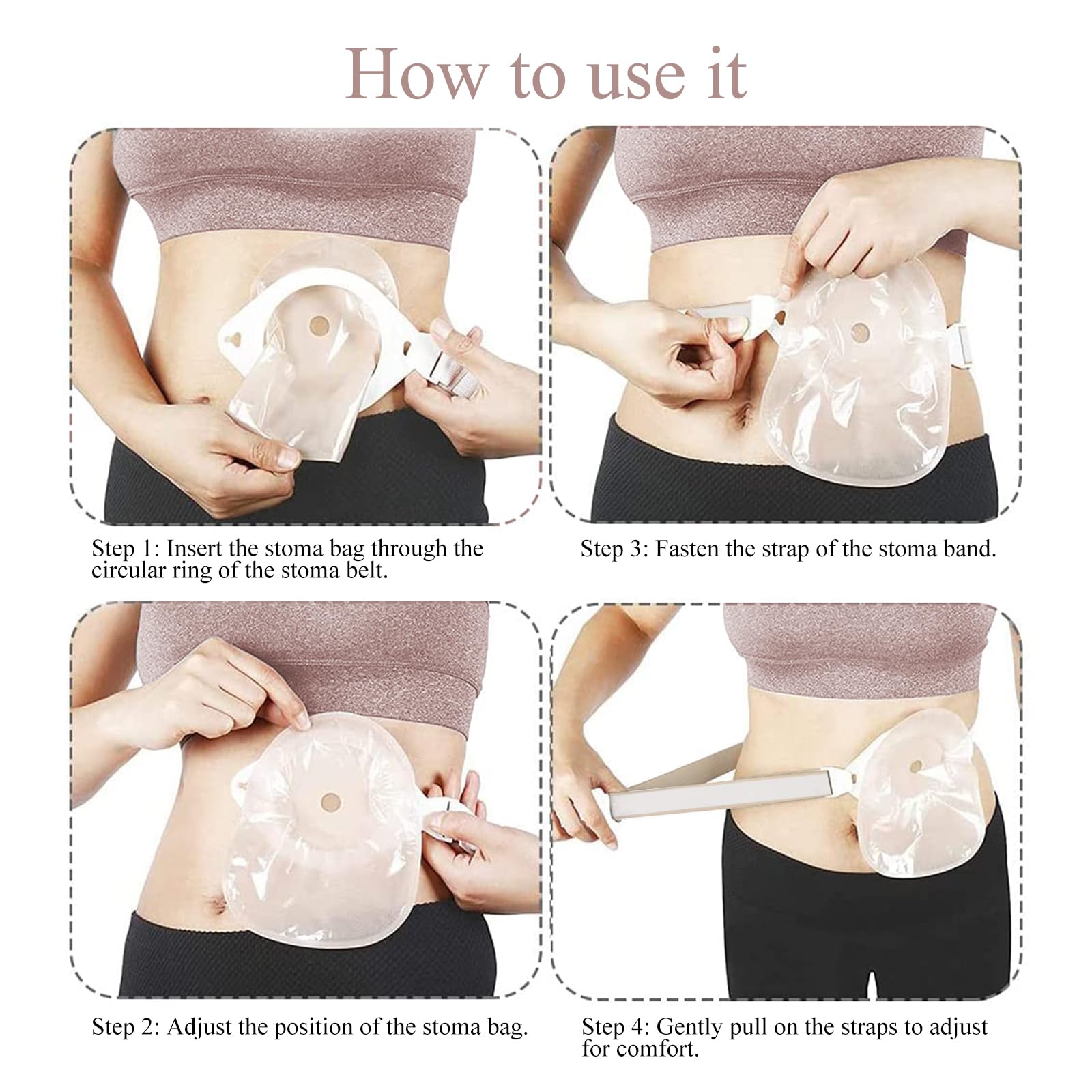 3 PCs Einstellbare stoma gürtel - Befestigt sicher an Stoma-Taschen(stoma zubehör), verhindert das Verziehen des Chassis, geeignet für die postoperative Versorgung nach Colostomy