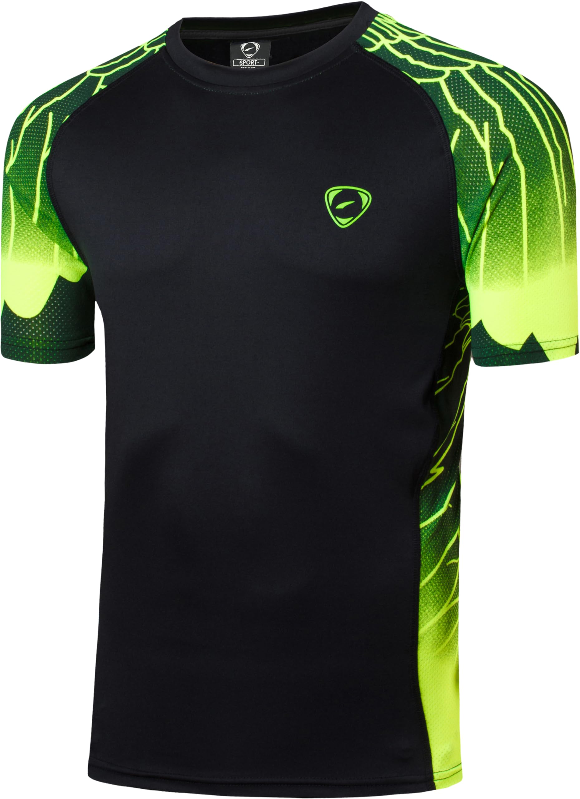 jeansian Men's Sport Quick Dry Fit Short Sleeves T-Shirt Tees Shirt Tshirt Tops Golf Tennis Running LSL229 Black XL