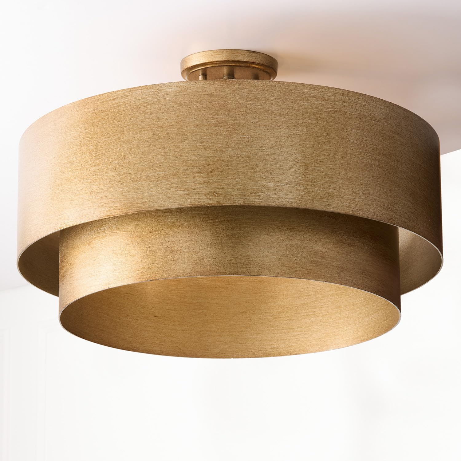 Capital Lighting 339041ML Jude Modern Geometric Bold Metal Convertible Pendant/Semi Flush, 4-Light 240 Total Watts, 15" H x 21" W, Mystic Luster