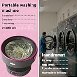 Portable Mini Washing Machine, Foldable 13L Mini Washer and Spin Dryer with Basket Spin 3 Cleaning Modes Compact Design for Travel Apartment Dorm Small Clothes, Black Purple