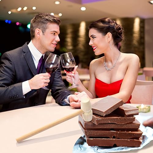 Miniatura 4 de 20 martillos de madera para chocolate, martillo de corazón rompible, mini mazo de madera natural multiusos para mariscos cangrejo langosta