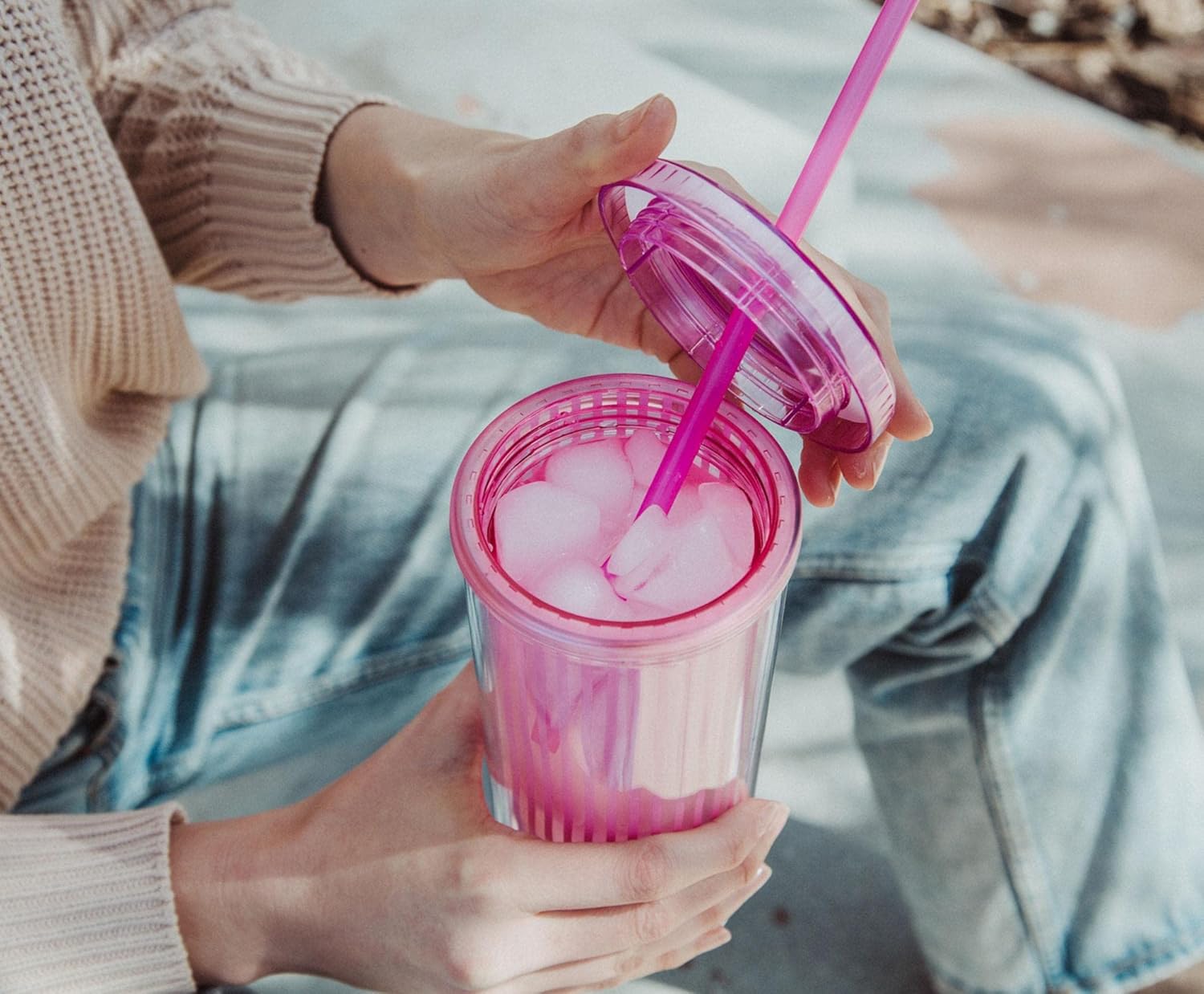 Disney The Aristocats Marie Plastic Carnival Cup, Tumbler With Lid and Straw | Holds 20 Ounces - Image 8