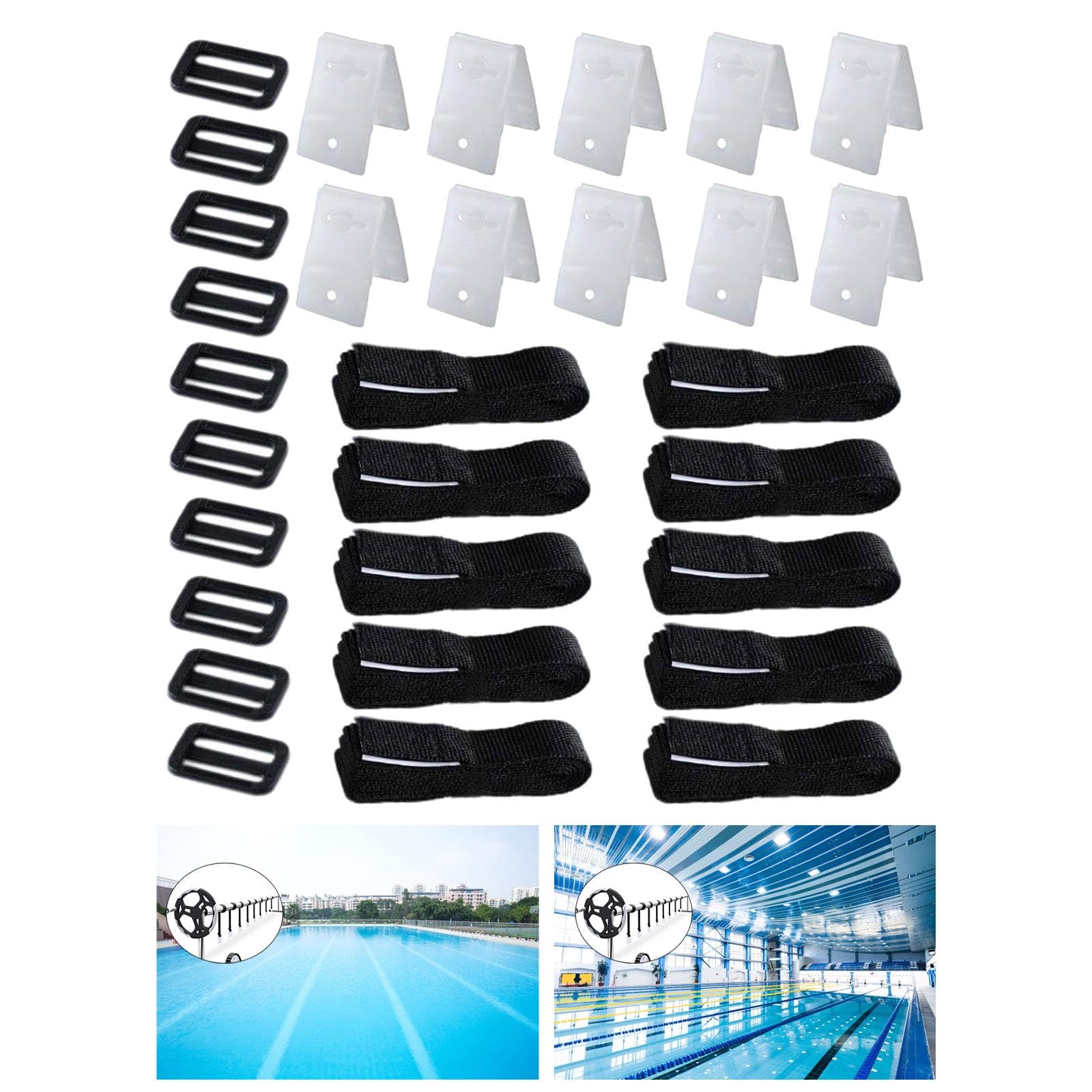 Juego de Accesorios para Carrete de, Cuerda de para Colector de Película de Piscina, Correa de Nailon Resistente para Piscinas E, 10 Juegos