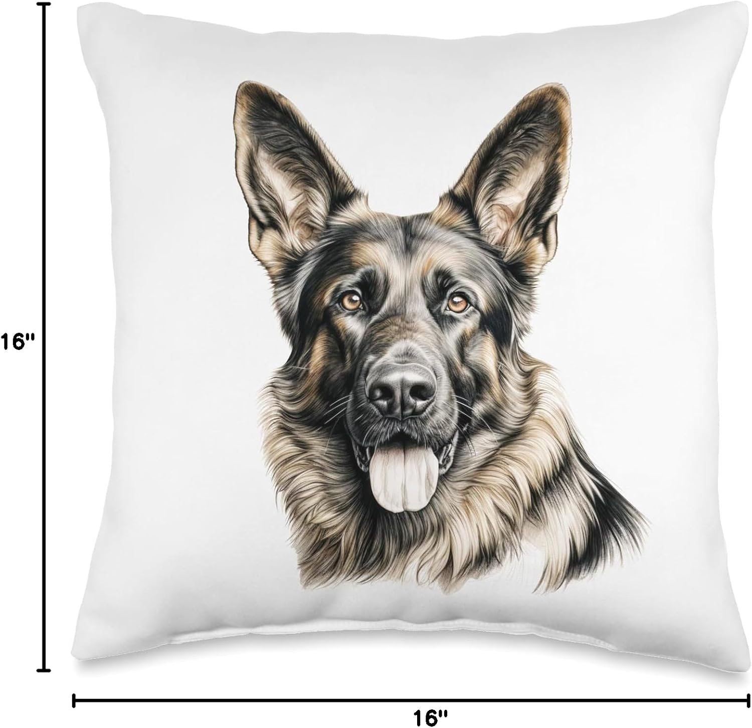 Gaze of Intelligence. German Shepherd Throw Pillow
