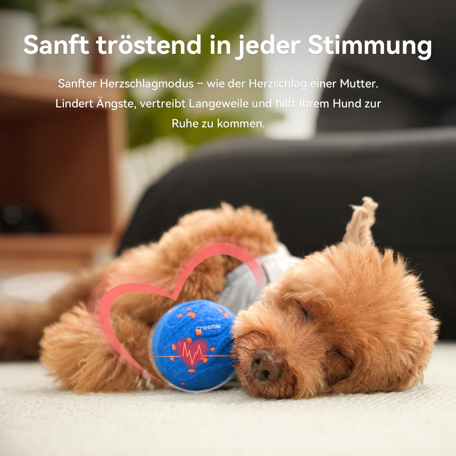 Cheerble Interaktiver Hundeball - Wicked Ball Air Neo mit Beruhigungsmodus | Hundespielzeug Ball mit 3 Spielmodi, IPX7 wasserdicht, E-TPU, leises Hundespielzeug für kleine & große Rassen, Blau