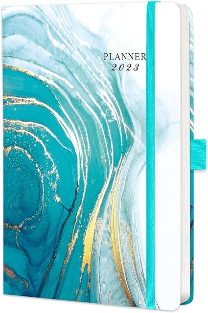 2023 Diary A5 Page a Day, Daily Diary 2023 from Jan 2023 to Dec 2023, Academic Productivity A5 Daily Planner with Monthly Tabs, Pen Loop and Inner Pocket, 21×14.5×2.5cm