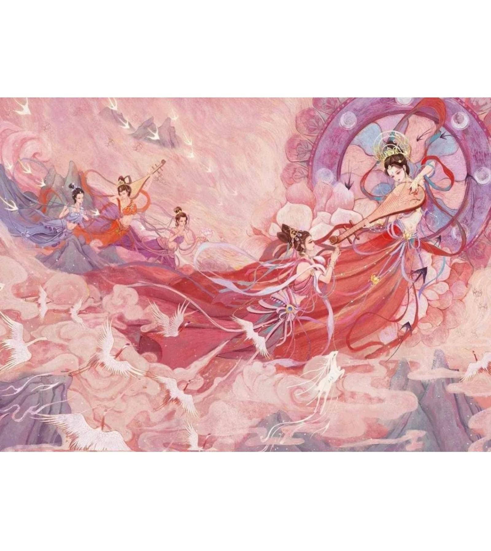CYNHRWWWAdult Puzzle 1000 Pieces Chinese Style Art Puzzle Eastern Mythology Kweichow Moutai Puzzle has high Difficulty Decompression Educational Toys Each Piece is Unique
