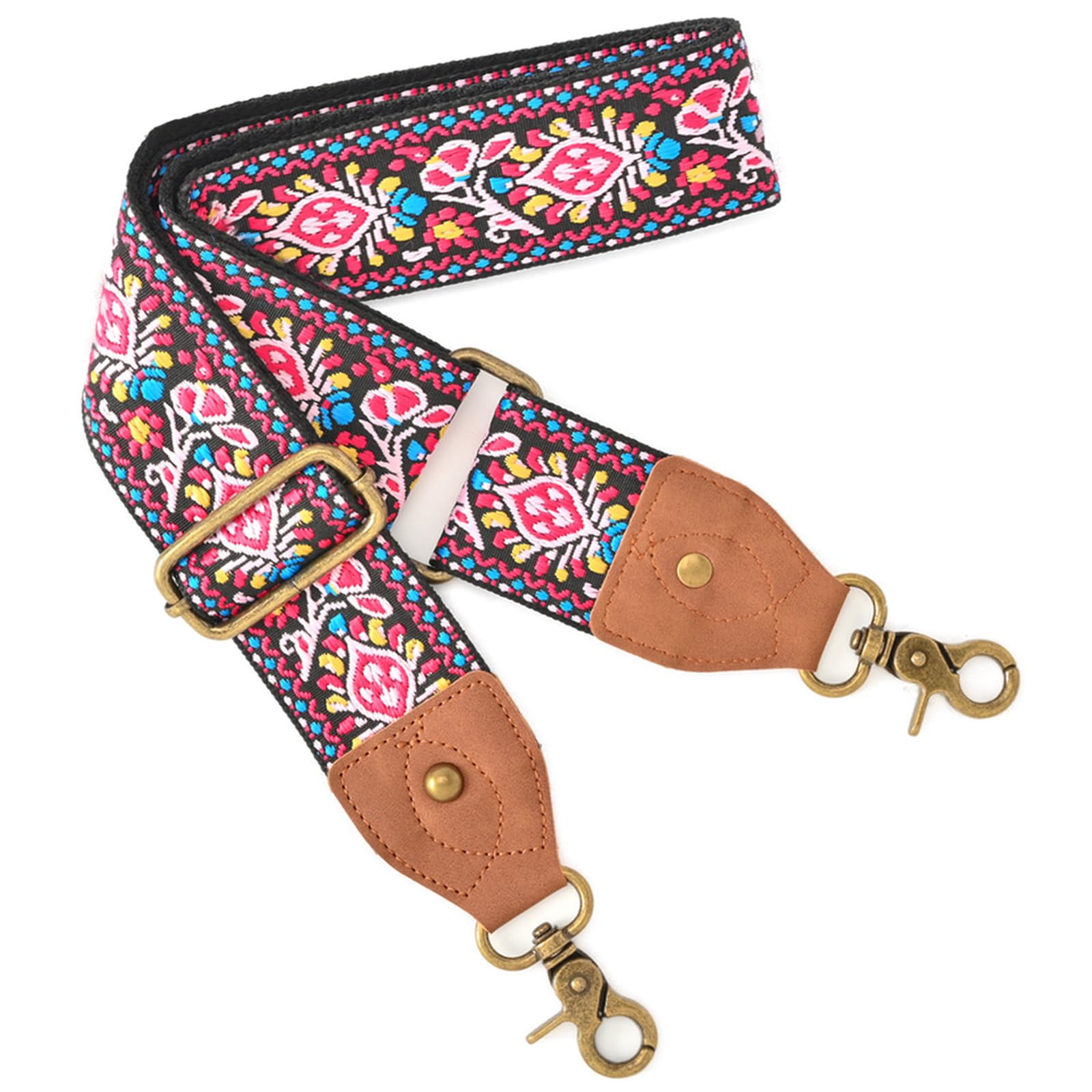 Correa ancha para bolso, correa de hombro ancha de repuesto, bolso cruzado, ajustable, bordado, estilo guitarra