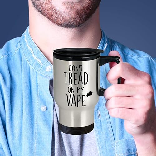 Miniatura 4 de Taza de viaje divertida Don't Tread On My Vape Impresionante regalo novedoso Inspiración y sarcasmo Taza de té de 14 oz (14 oz)