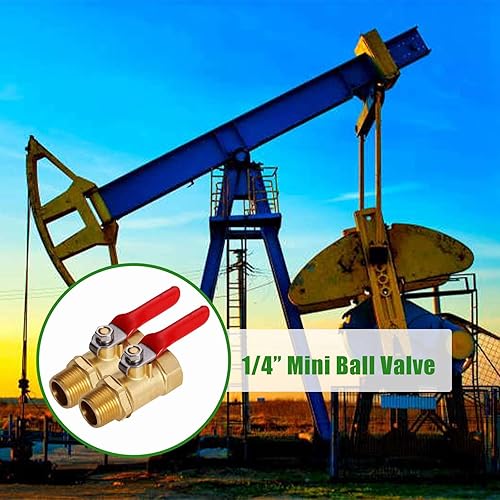 Miniatura 6 de 2 piezas de latón sin plomo Mini válvula de bola interruptor de apagado 14 "NPT macho x 14 pulgadas NPT hembra accesorios de tubería nominal a