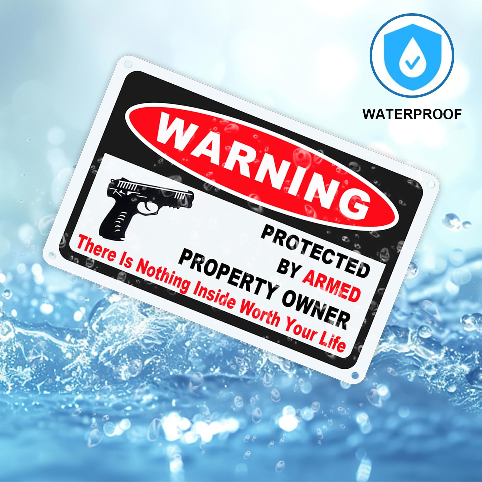 2 Pack Caution Enter At Your Own Risk Signs - 10x7 Inch Reflective Aluminum Safety Signs