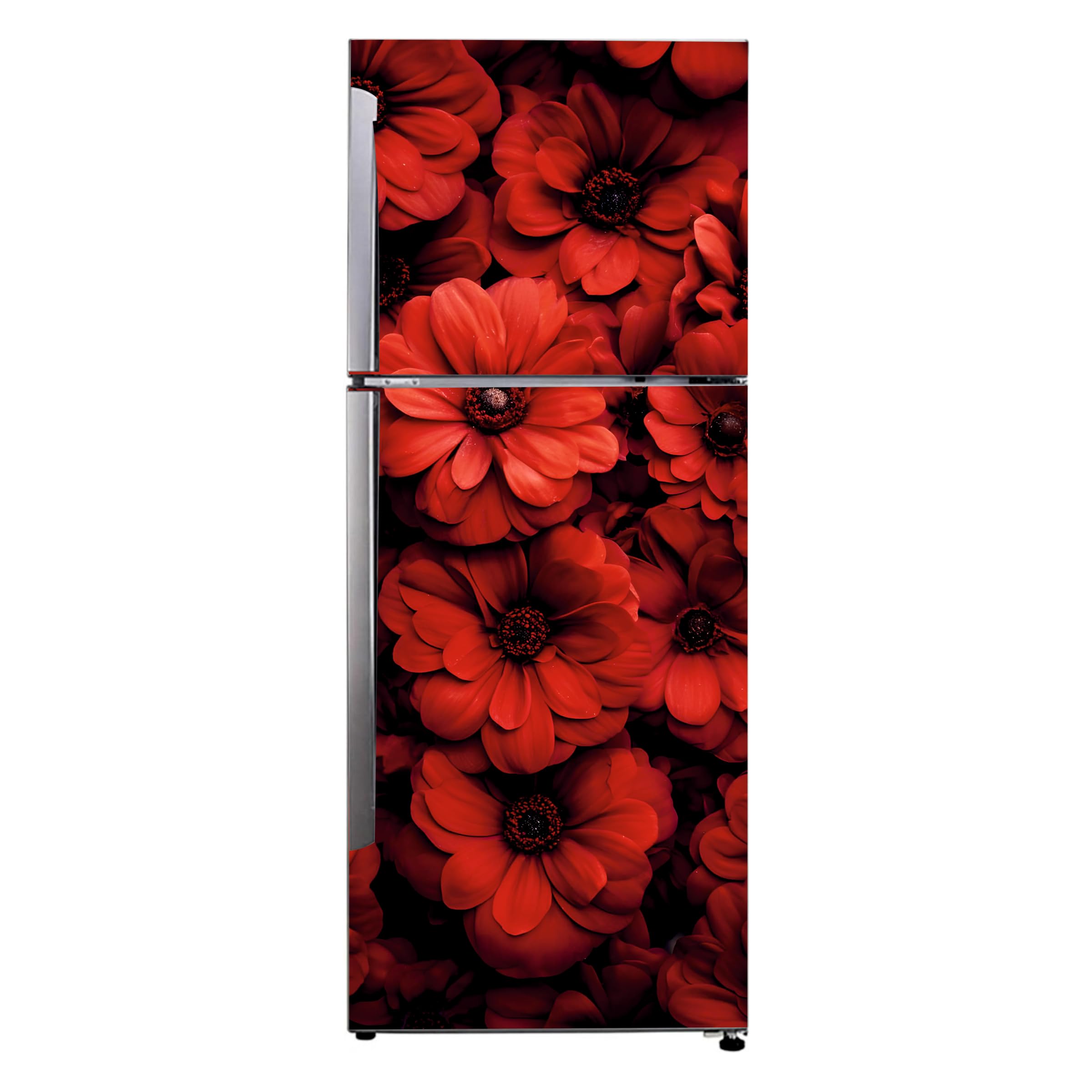 DECOR PLUS DECAL Self Adhesive Big Red Flower Fridge Stickers Single Door Or Double Door Full Size (60x160) Cm Fridge Stickers Refrigerator Skins | Sticker for Fridge of Kitchen (B0D9JW47KX) Amazon Price History, Amazon Price Tracker
