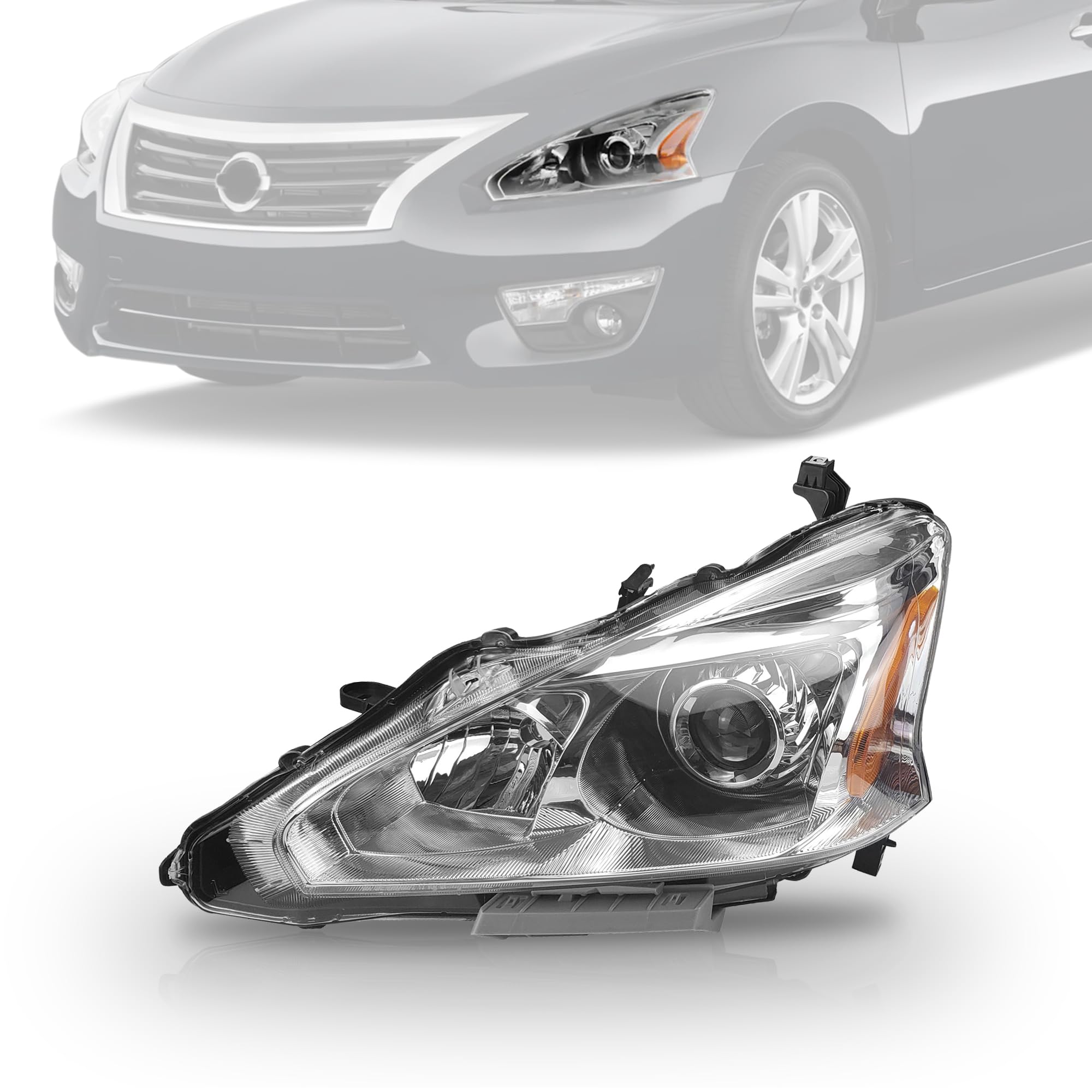 Left Driver Side Halogen Headlight HeadLamp Compatible with 2013 2014 2015 Nissan Altima Sedan