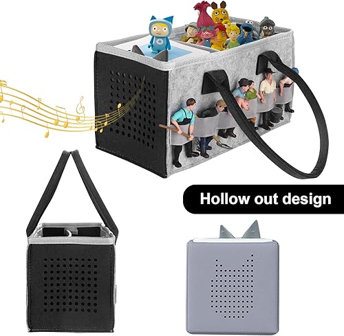 Miniatura 4 de Toniebox - Organizador de funda protectora para bolsa con almacenamiento de figuras, mucho espacio para Toniebox Starter Set (negro)