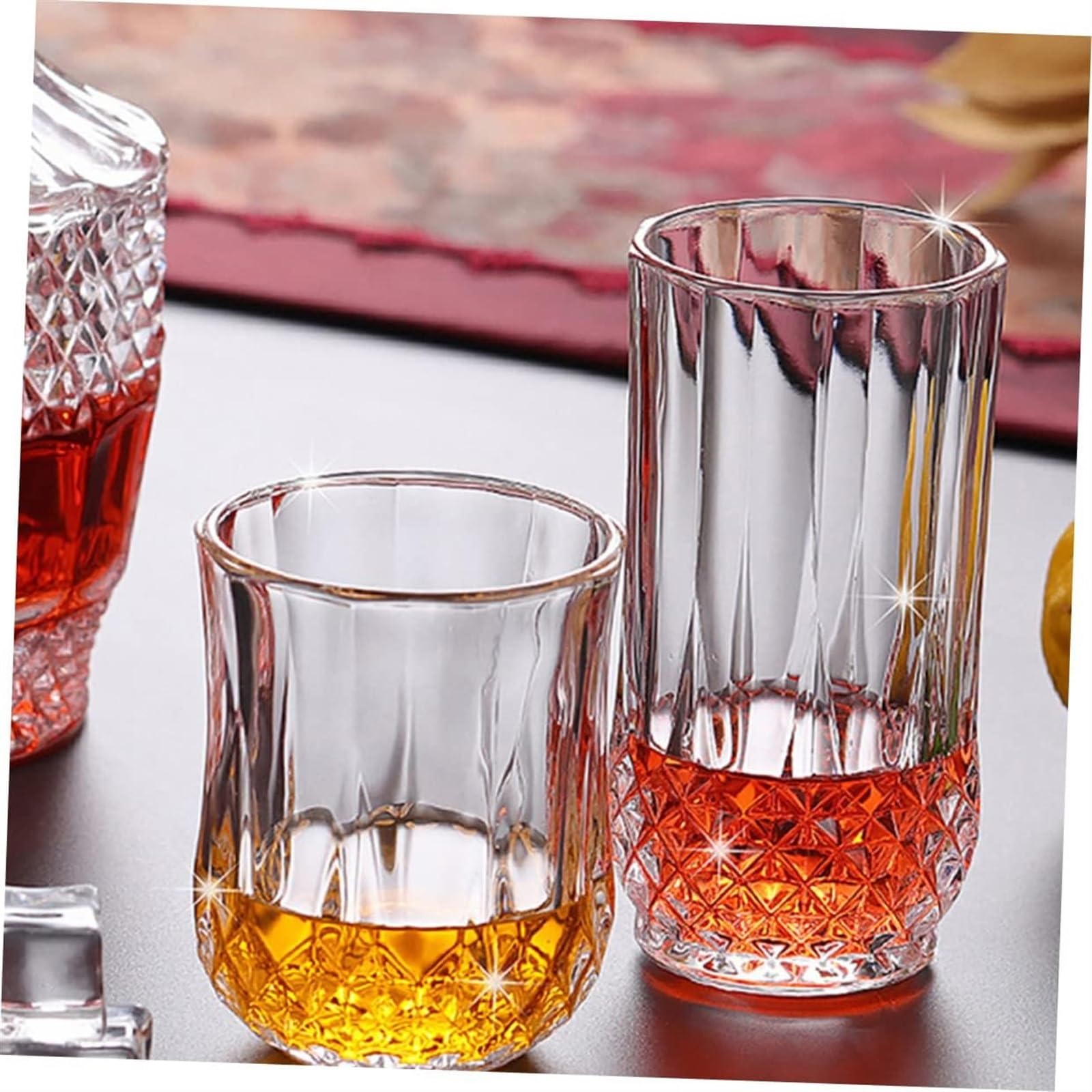 Jarras de cerveza personalizadas, jarras de cerveza, jarras de cerveza, 4 piezas de vasos de roca de cristal, vasos de cóctel antiguos de cristal vintage, vasos de agua, vasos de cerveza de diamante,