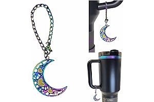 Black Chroma Moon Charms for Stanley Cups: Embrace the Celestial Luminosity