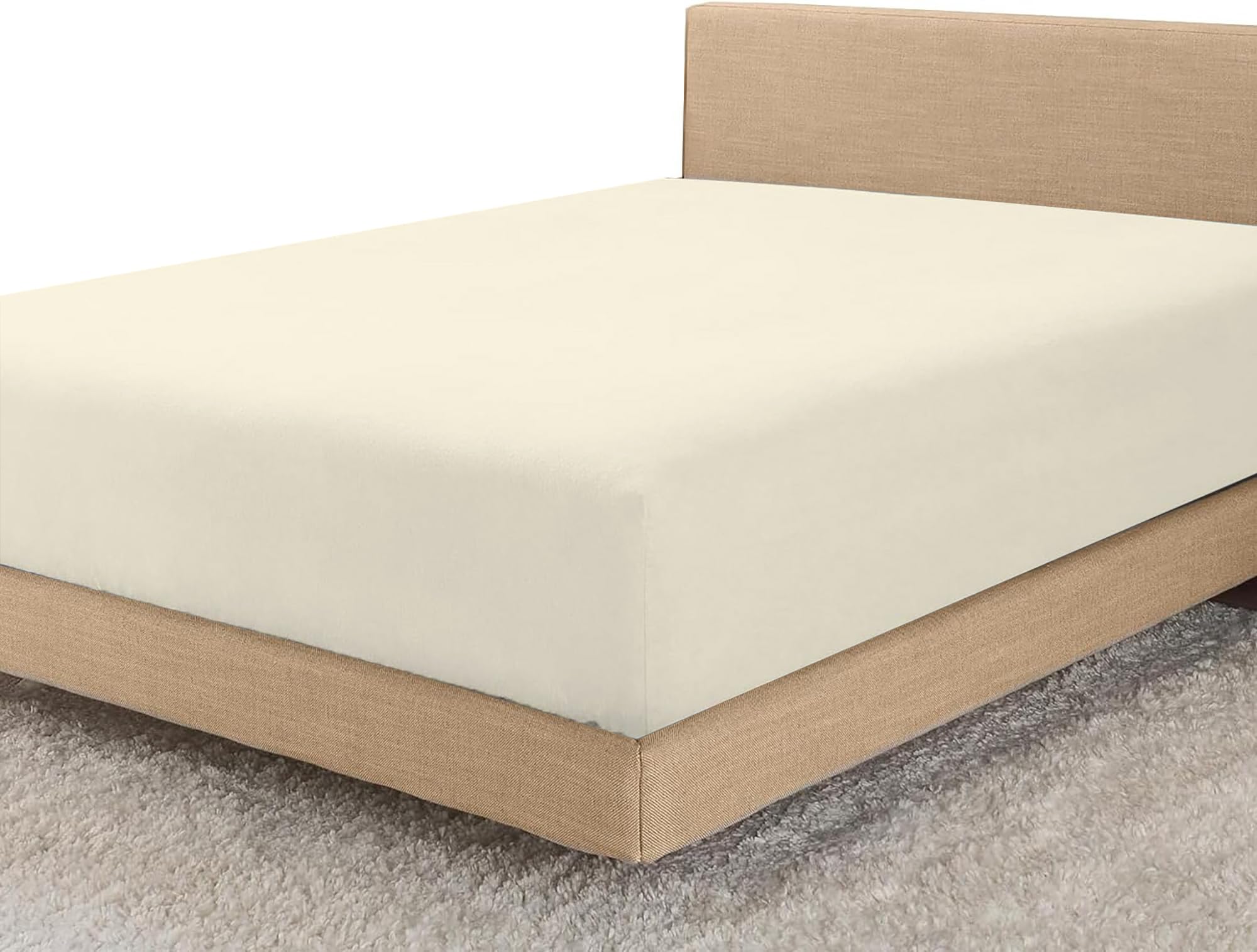Linens World Egyptian Cotton Fitted Sheets King Size Breathable, Anti Wrinkle 40cm Deep Pocket 200 Thread Count Bed Sheets Bedding & Linen 152 X 200-CM White Bedding King Size Fitted Sheets — view 21