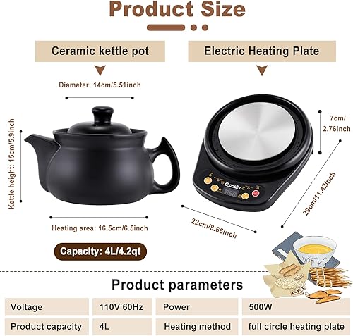 Miniatura 2 de Olla de medicina china de 3.17 cuartos de galón de cocina eléctrica de medicina herbaria 110V Herb Tea Maker eléctrico para hierbas dentro de 21.16