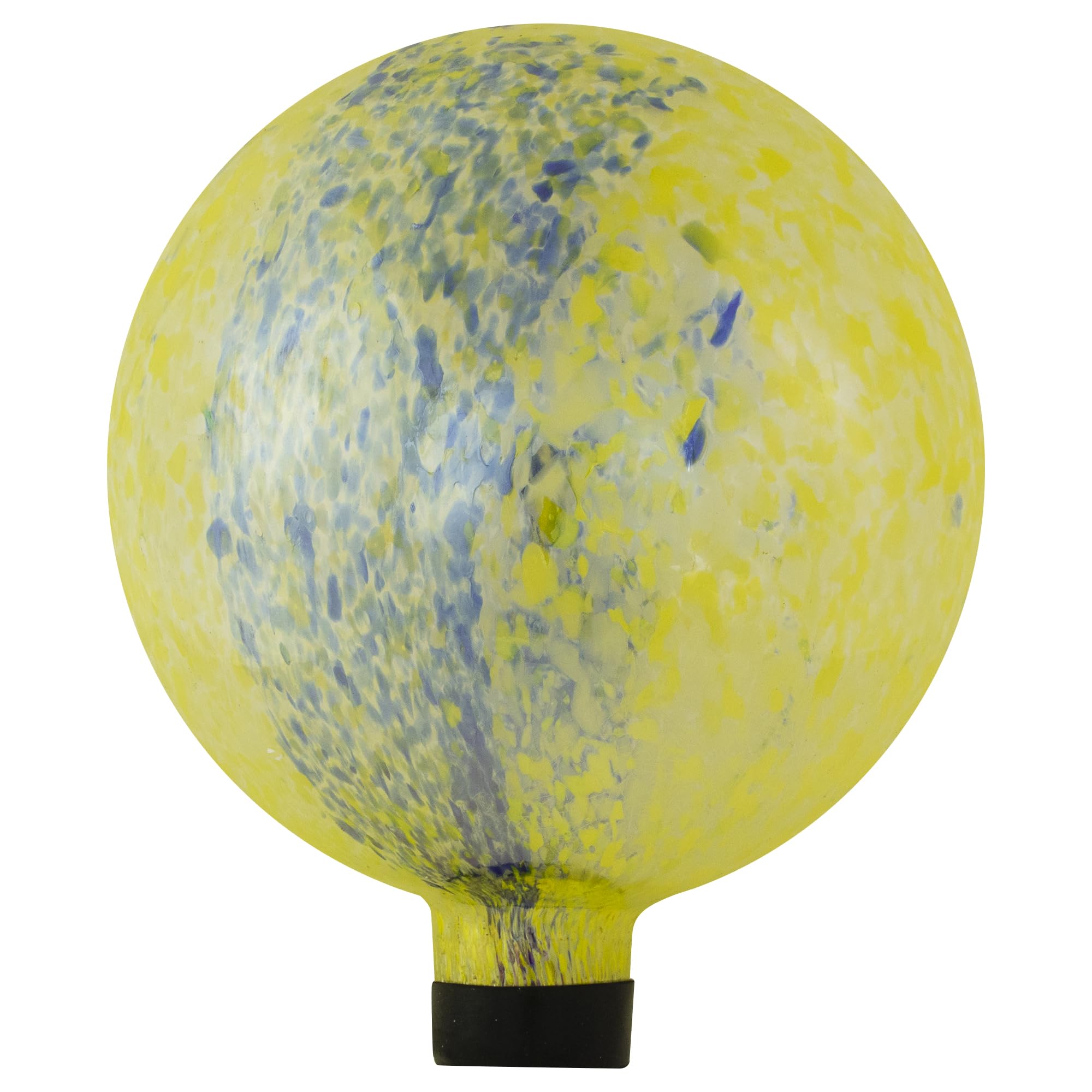 Northlight Reflective Speckled Glass Outdoor Garden Gazing Ball, 10", Yellow and Blue-image-1