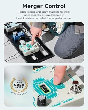 Donner Circle Looper Pedal - Drum Machine with Digital Delay Reverb Pedal