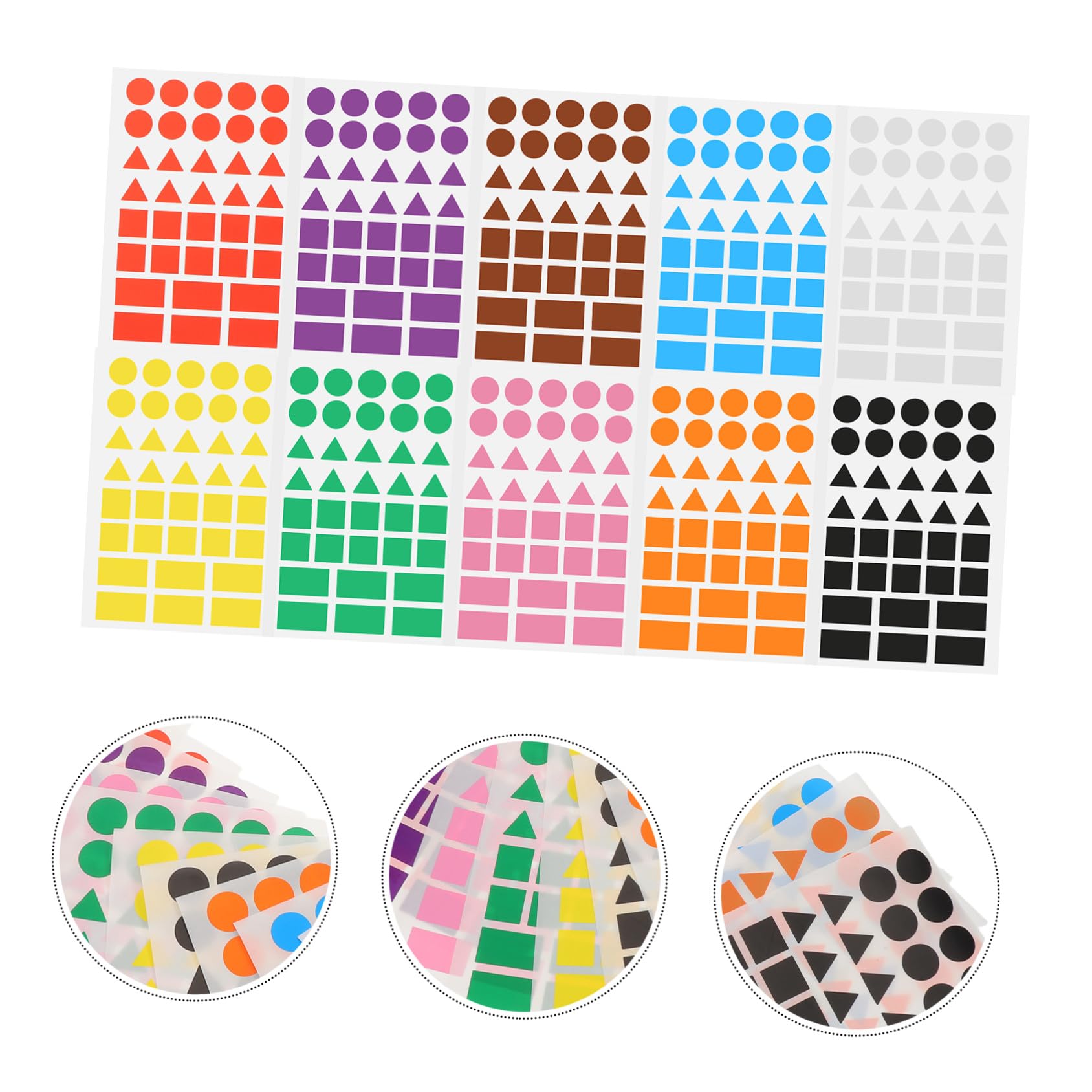 WOONEKY 100 Fogli Etichette Adesive Scrivibili Colorate Stickers Classificazione Codifica File Etichette Rimovibili Senza Residui per Organizzazione Ufficio e Scuola