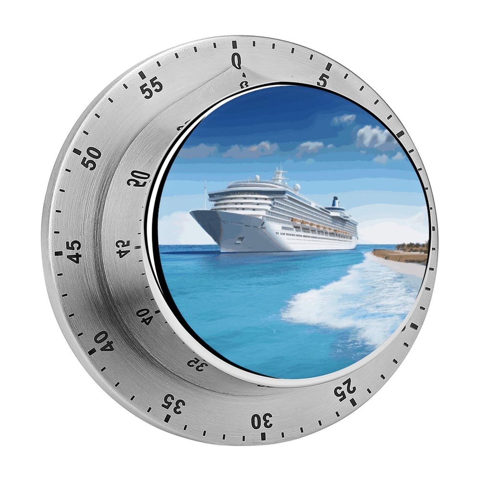 Adfgyerh Style Seaside Cruise Ship Timer For Cooking, Kitchen Timer Magnetic No Batteries Required, Mechanical Timer With Loud Alarm, For Fitness Baking Exercise Oven