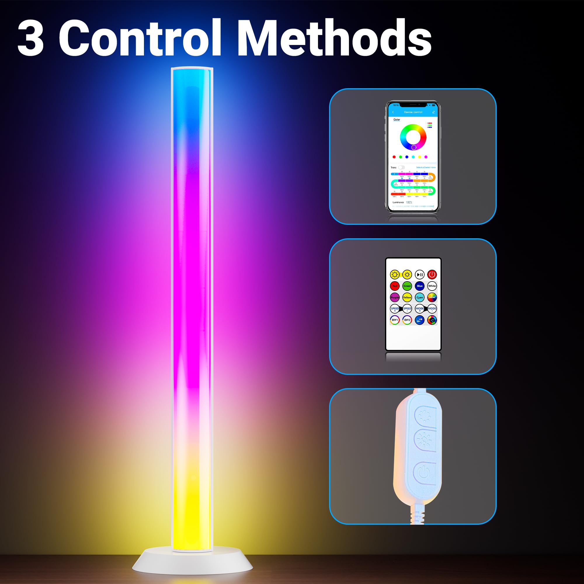 TJOY - Barras de luz LED inteligentes, retroiluminación de TV RGB con sincronización de música, barra de luz LED Bluetooth para computadora, luces de juego con modos de escena, iluminación ambiental