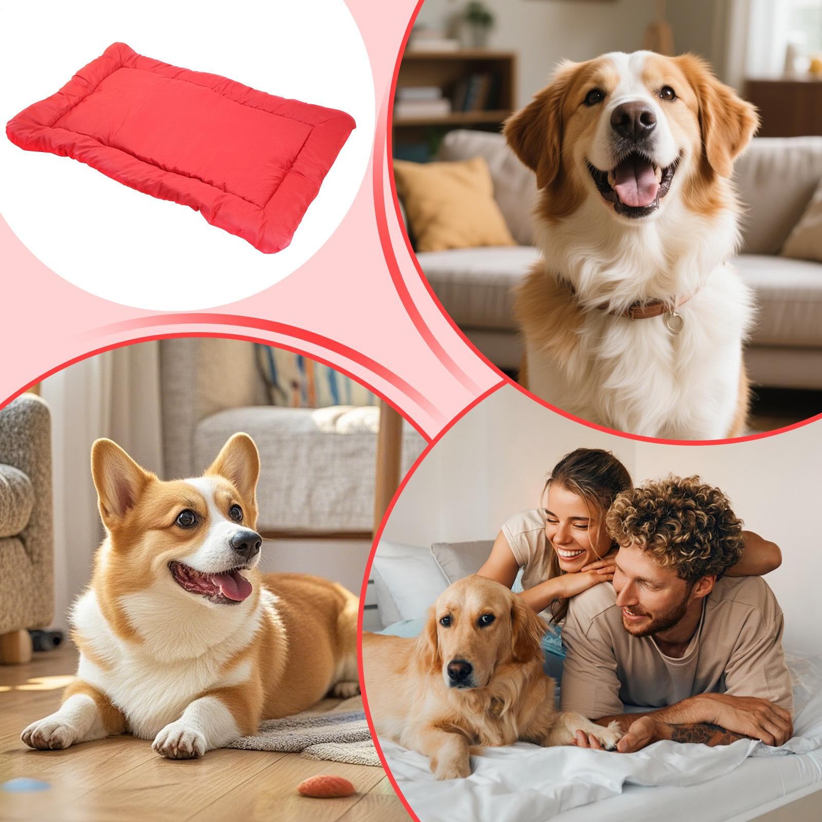 Generico Outdoor Dog Bed, Portable Camping Travel Dogs Couch, Waterproof Cloth Washable Waterproof Roll-Up Pet Mat, Suitable for Small, Medium, Large Breeds, Ideal for Indoor, Outdoor, 90x60x3cm