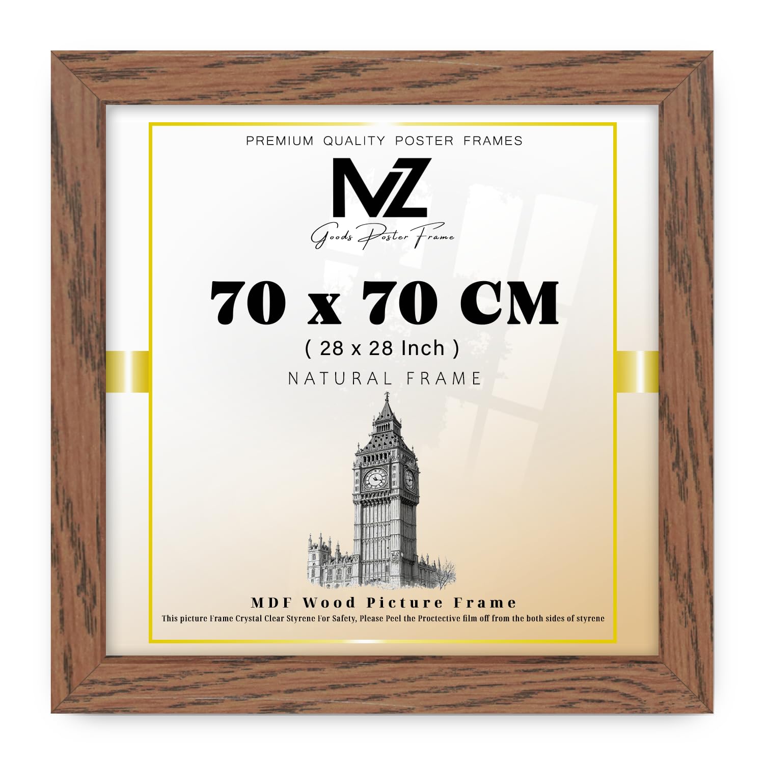 Mz Goods Dark Oak | Eton Wood Puzzle (70 X 70 Cm) Frames, Certificate, Large Engineered Wood Frames| 28 X 28 Inch Mdf Frame 700 X 700 Mm [ ]