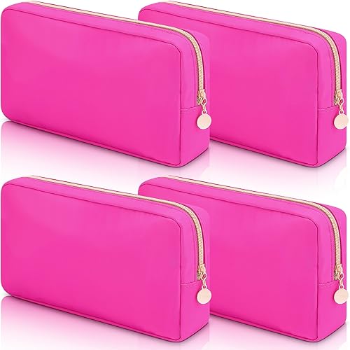 Hushee Bolsa de maquillaje de nailon, bolsa de aseo de viaje, bolsa grande para cosméticos, impermeable, con cremallera, bolsa organizadora de Hushee Bolsa de maquillaje de nailon, bolsa de aseo de viaje, bolsa grande para cosméticos, impermeable, con cremallera, bolsa organizadora de