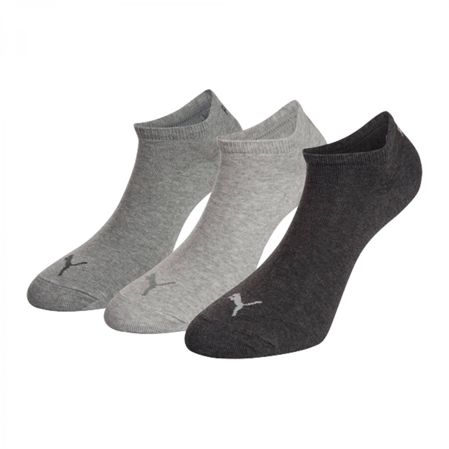 Puma Men PUMA UNISEX SNEAKER PLAIN 3P Sneaker Plain Sock - Anthraci/ Light Grey Melange/ Middle Grey Melange, 2.5-5