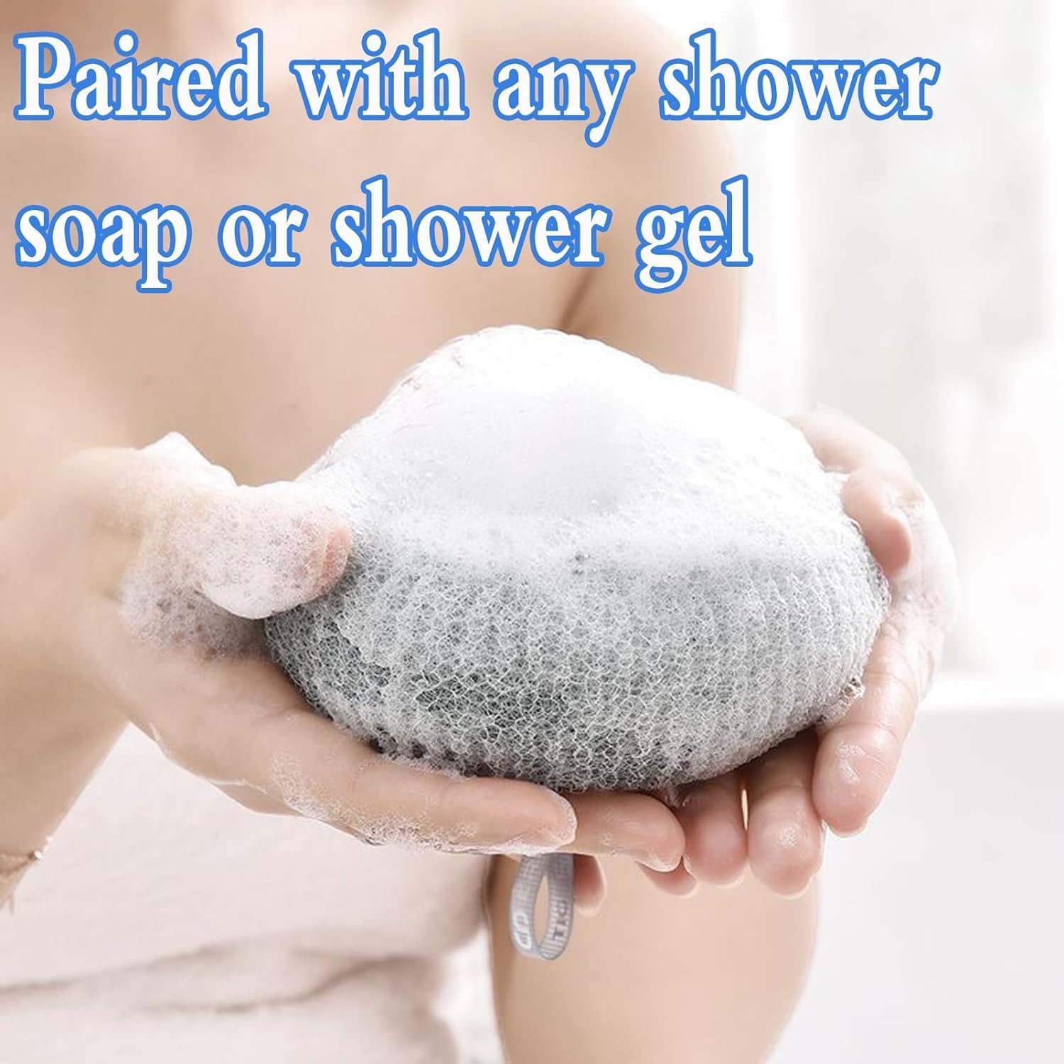 GLITZEN Bath Sponge Cleaning Brush Super Soft Exfoliating Bath Sponge Cleaning Brush, Massage Bath Sponge Ball with Suction Cup for Women Men (Multicolour) (PACK OF 2) 4