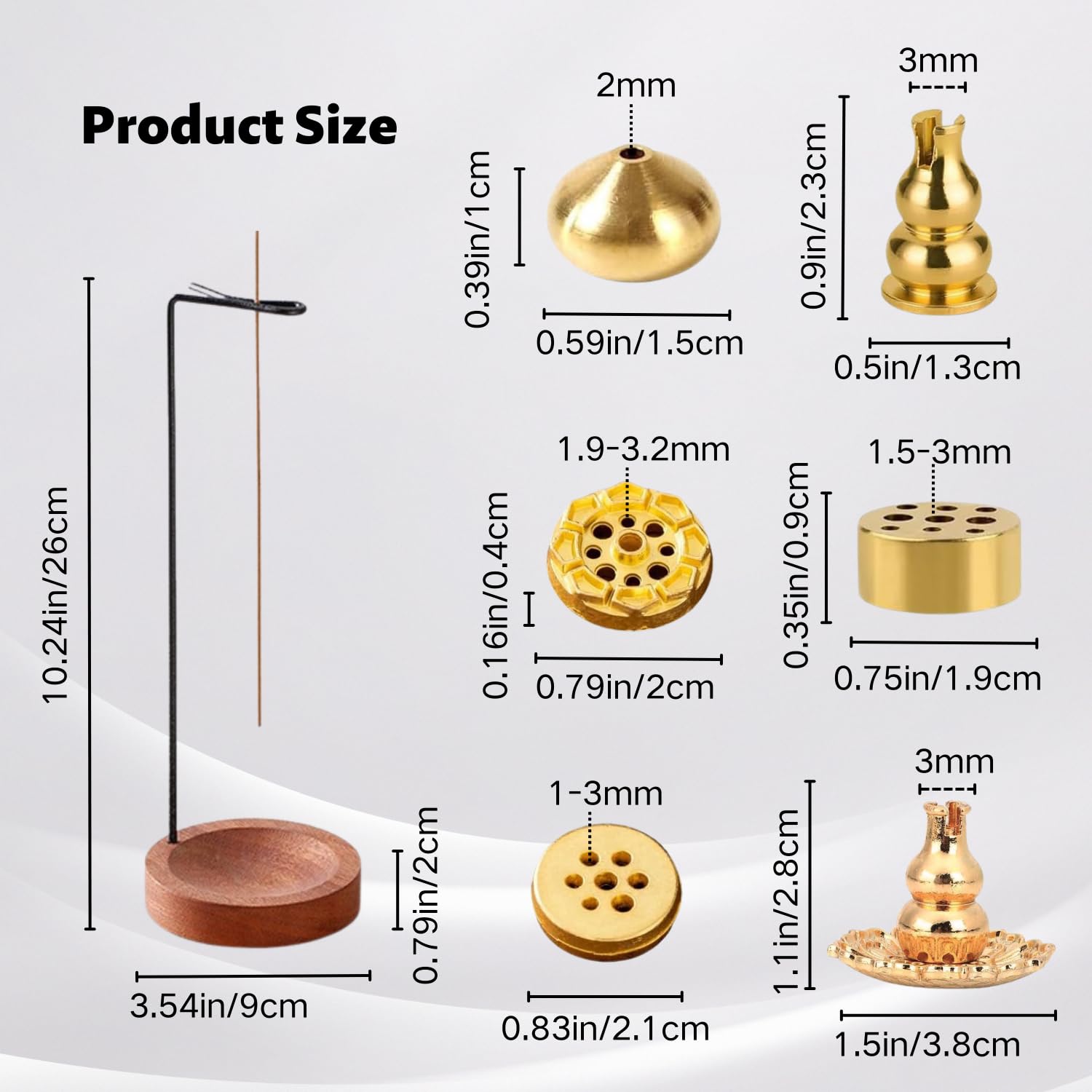 Porte-encens 8 En 1 En Bois De Noyer - Support Pour Bâtons Et