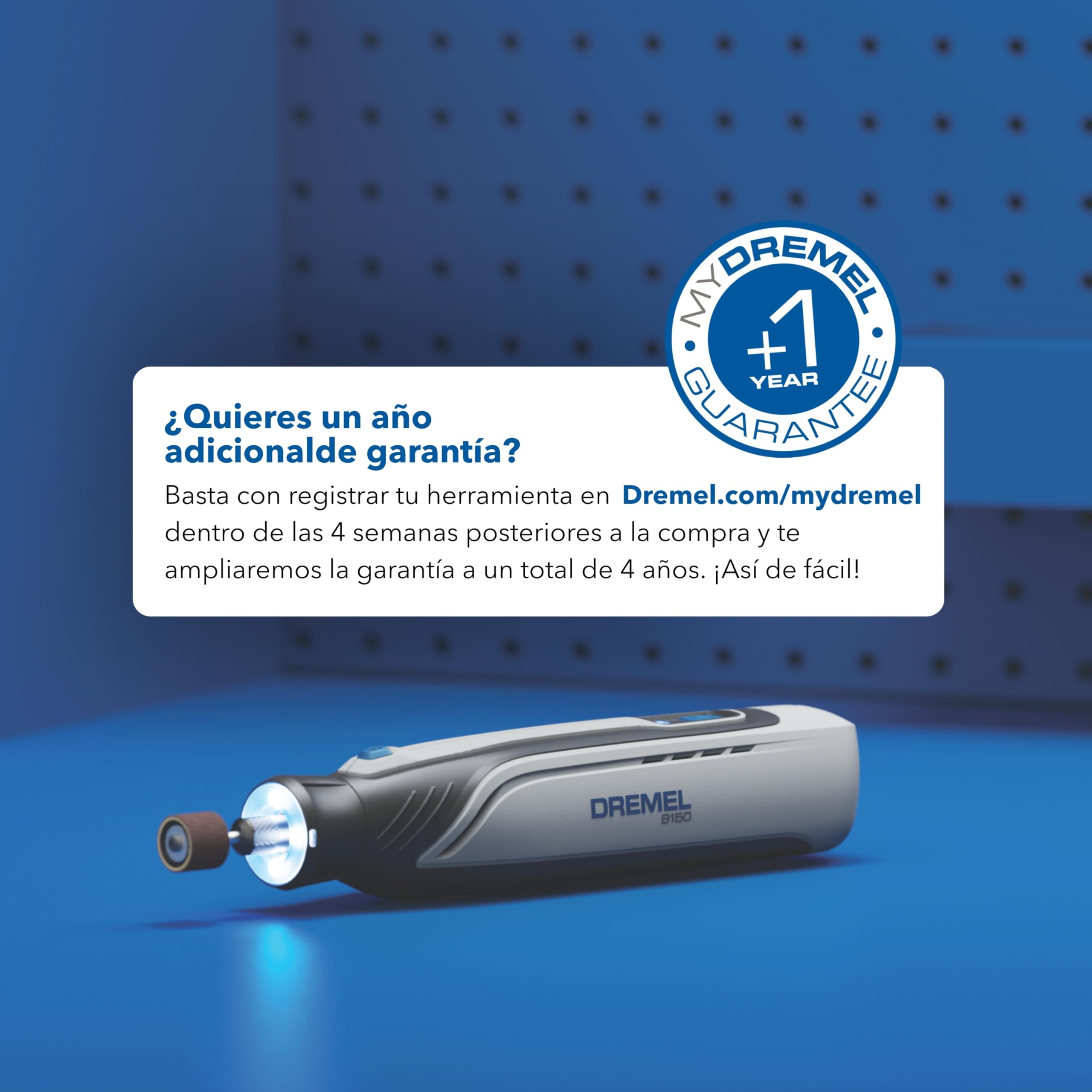 Dremel 8150 Multiherramienta a batería de 7,2 V 2Ah sin escobillas Herramienta Rotativa recargable por USB-C, 20 accesorios, Velocidad Variable 5.000-30.000 RPM, luz LED, corte, lijado, tallado