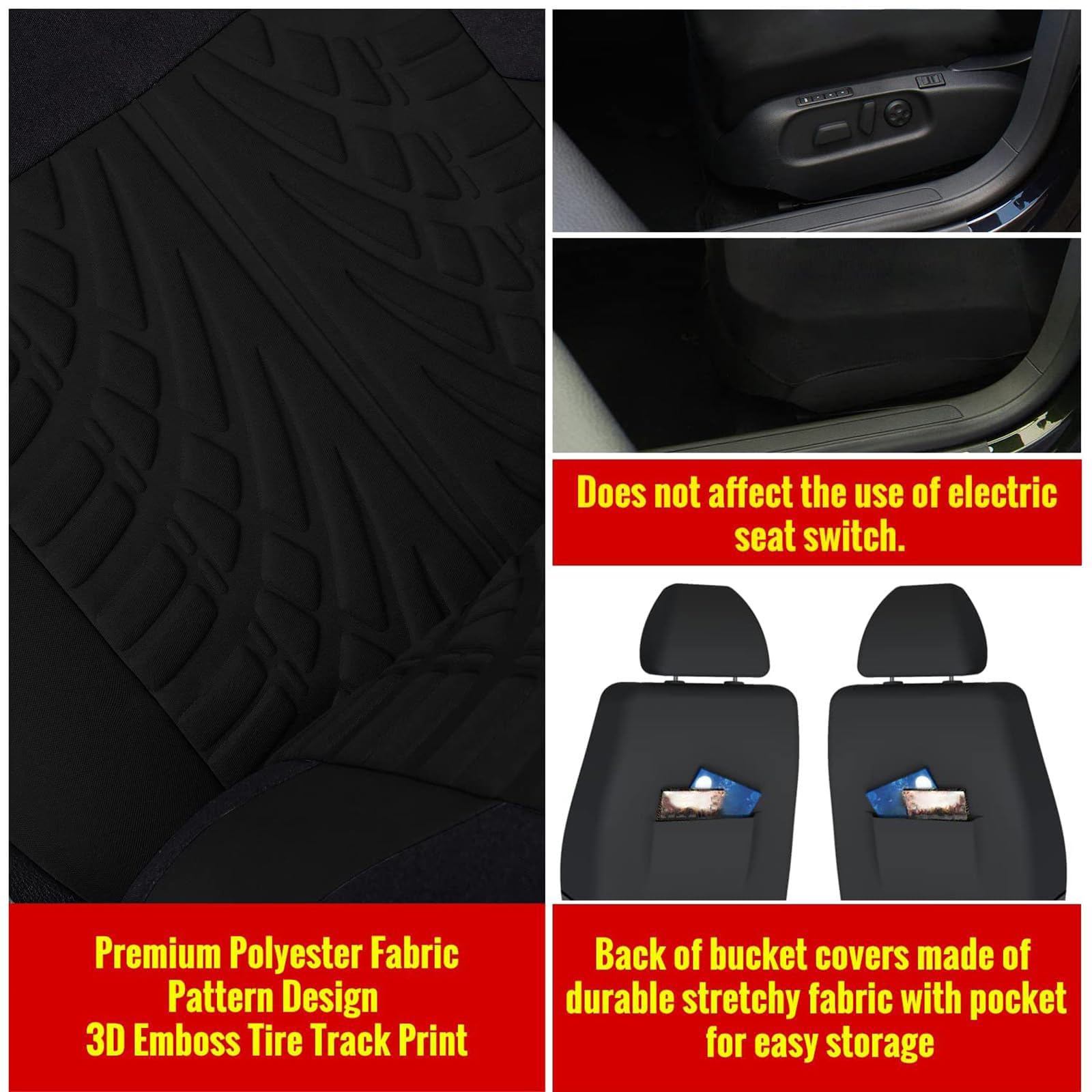 Coprisedili Auto per Ford C-Max 2010 2011 2012 2013 2014 2015, Coprisedile Auto Anteriori e Posteriori Copri Sedile Auto Confortevole Traspirante Compatibile con Airbag,C Black
