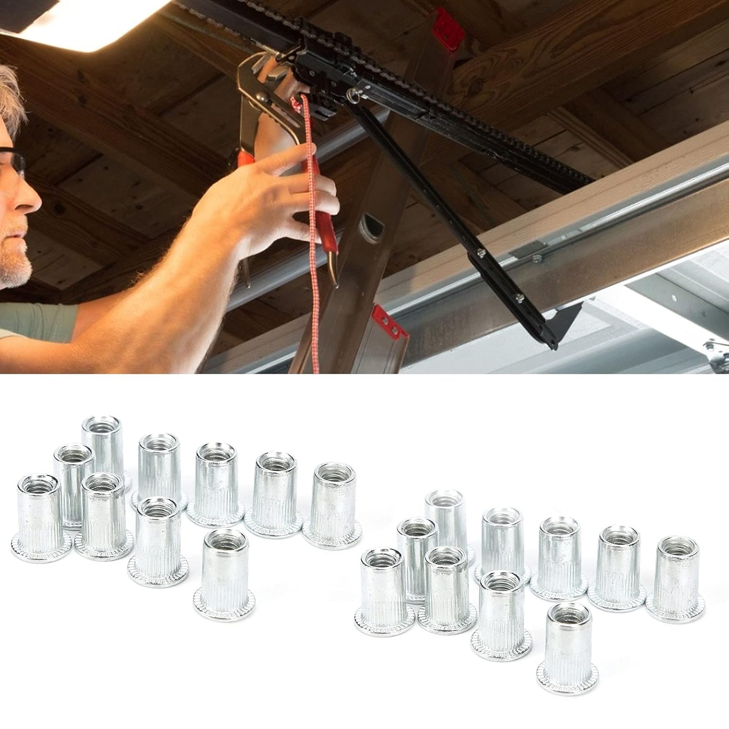 KANASI Rivet Nut, M6 x 10 Aluminum Alloy Fastener kit for Metalworking and Projects