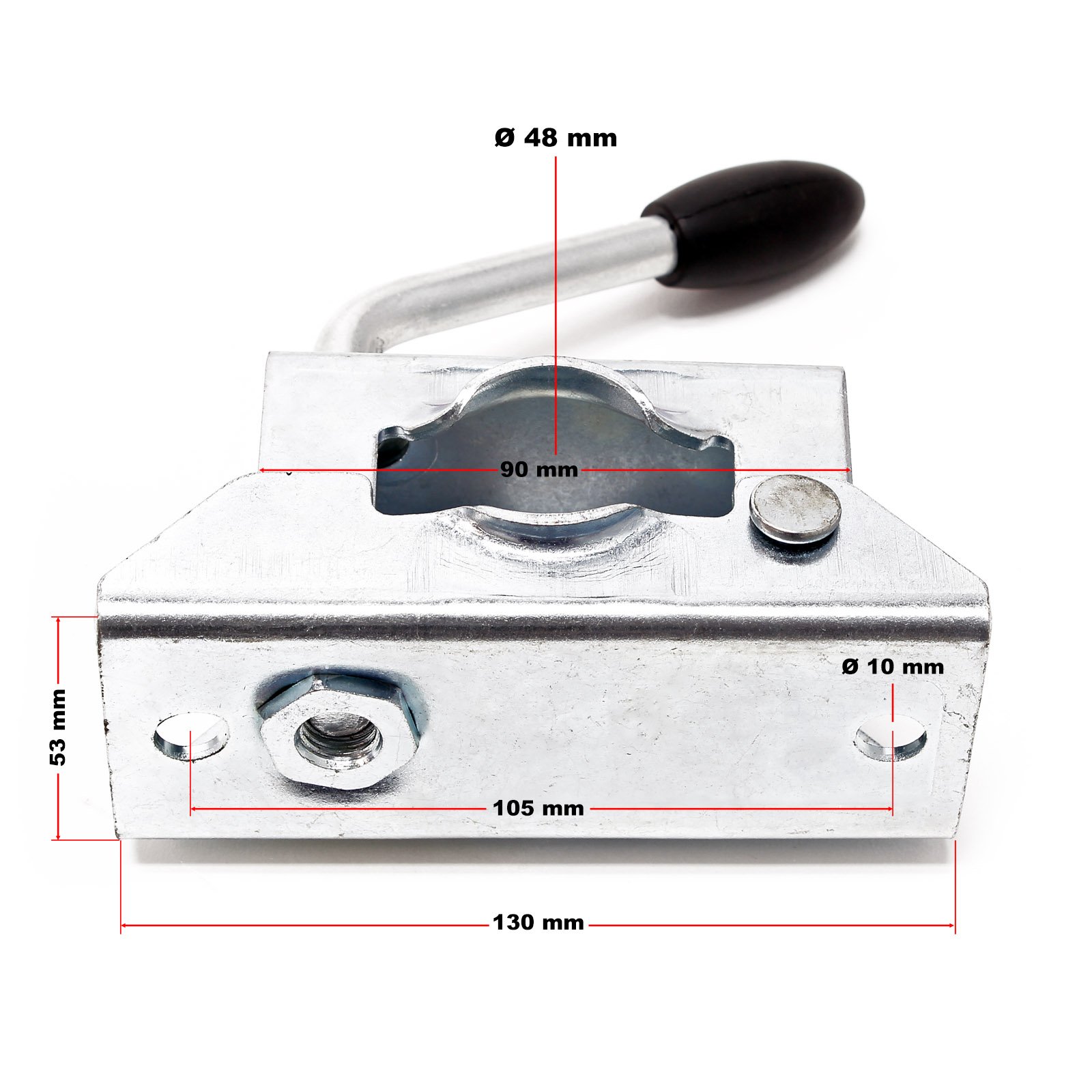 Wiltec Piede stabilizzatore per rimorchio Carrello appendice 2 pz. 700 mm x Ø 48 mm con morsa di Supporto