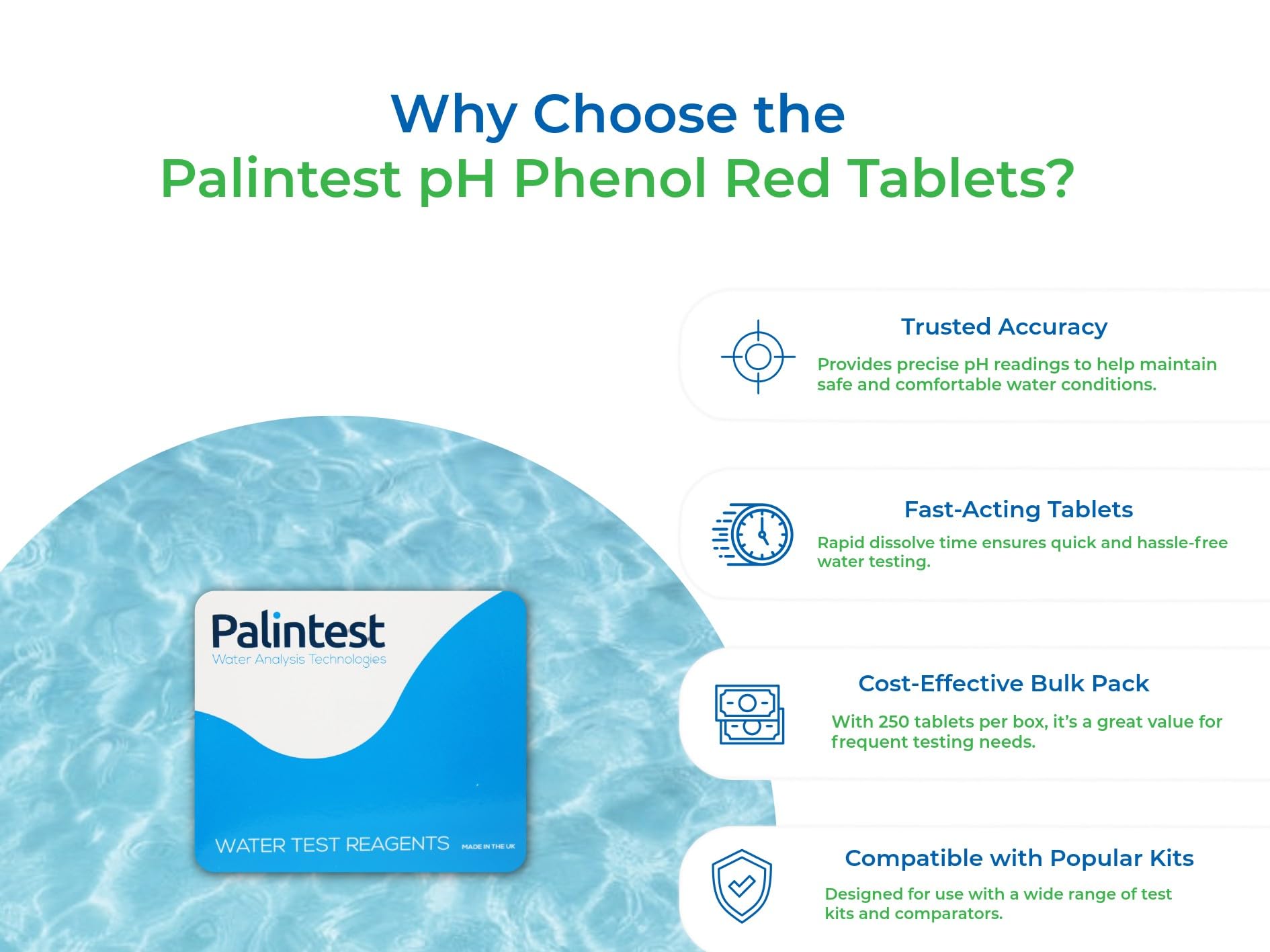 Palintest pH Rapid Dissolve compresse, per piscine, spa, da test all water