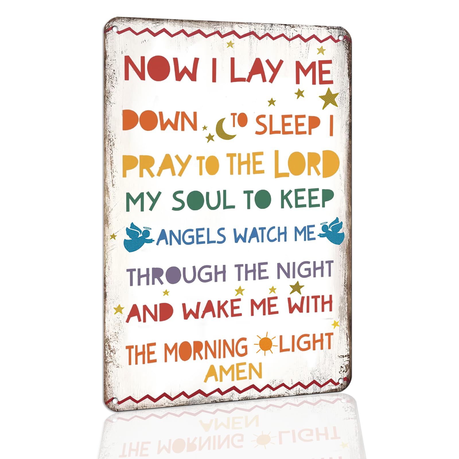 Hesanqian 'Now I Lay Me Down to Sleep' Prayer Decorative Metal Sign
