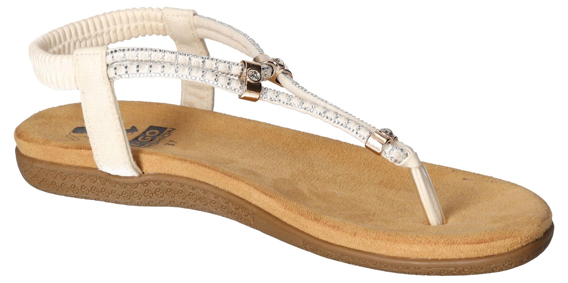 2Go Fashion 8018-811 Flache Damen Sandalen Zehentrenner