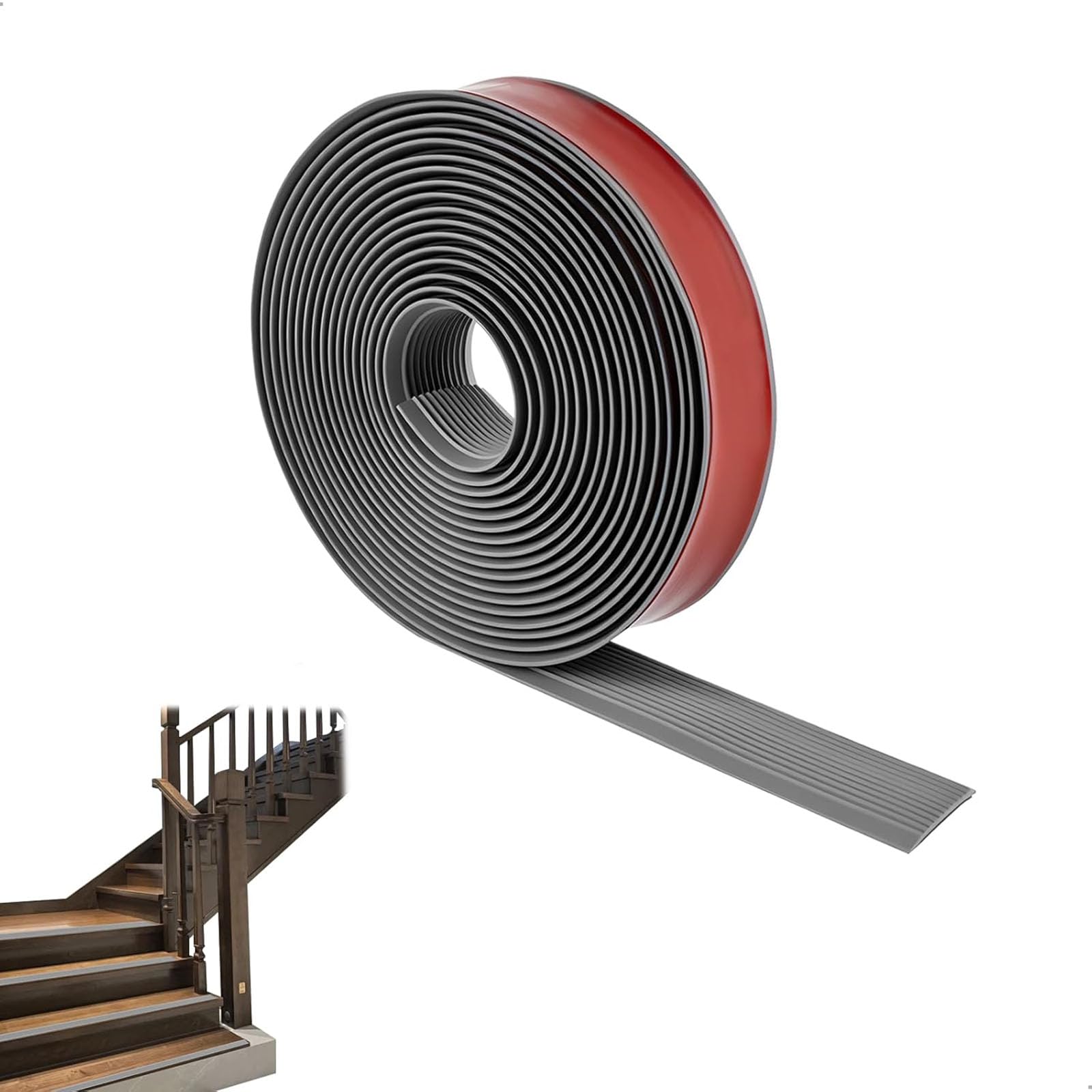 FOELANNE Self Adhesive Rubber Angle Edging, Stair Nosing PVC Rubber Edge or Trim Adhesive For Indoor Outdoor Stairs 1-20M(1M)