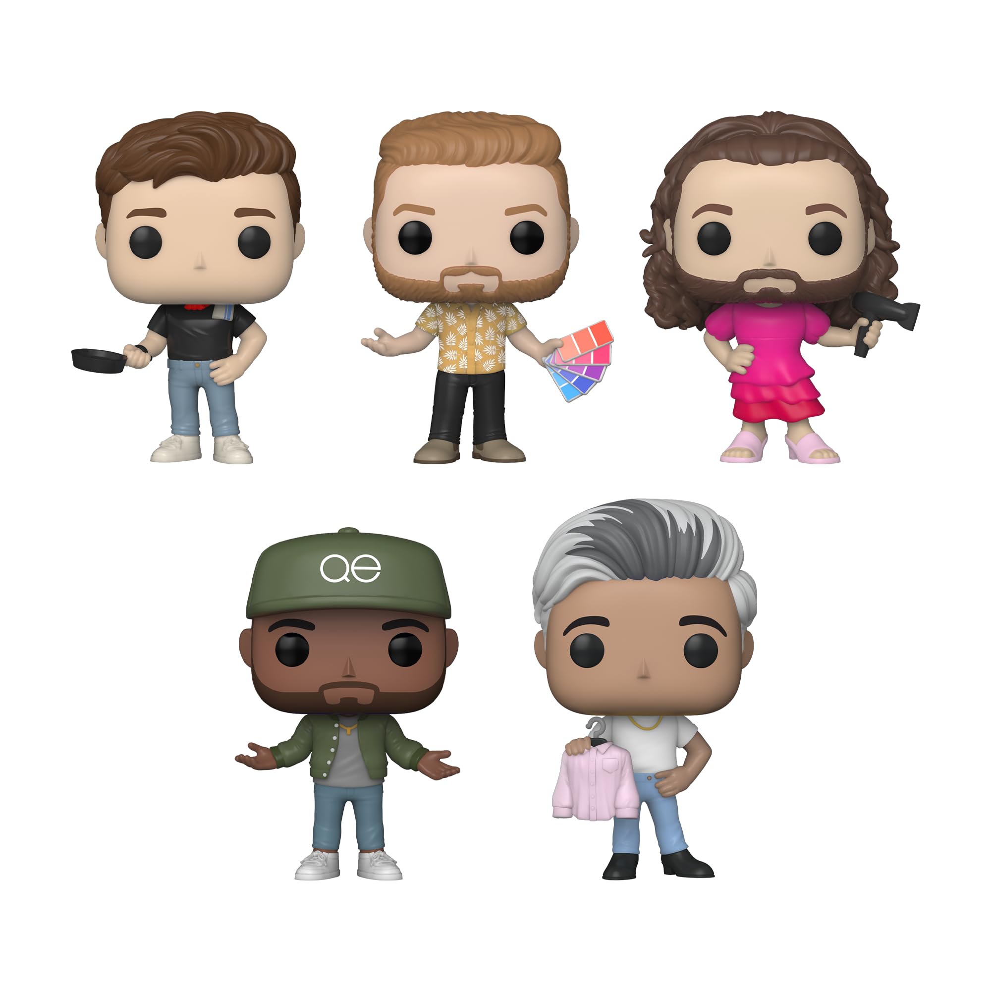 FunkoPop! Queer Eye Set of 5 - Antoni Porowski, Bobby Berk, Jonathan Van Ness, Karamo Brown and Tan France