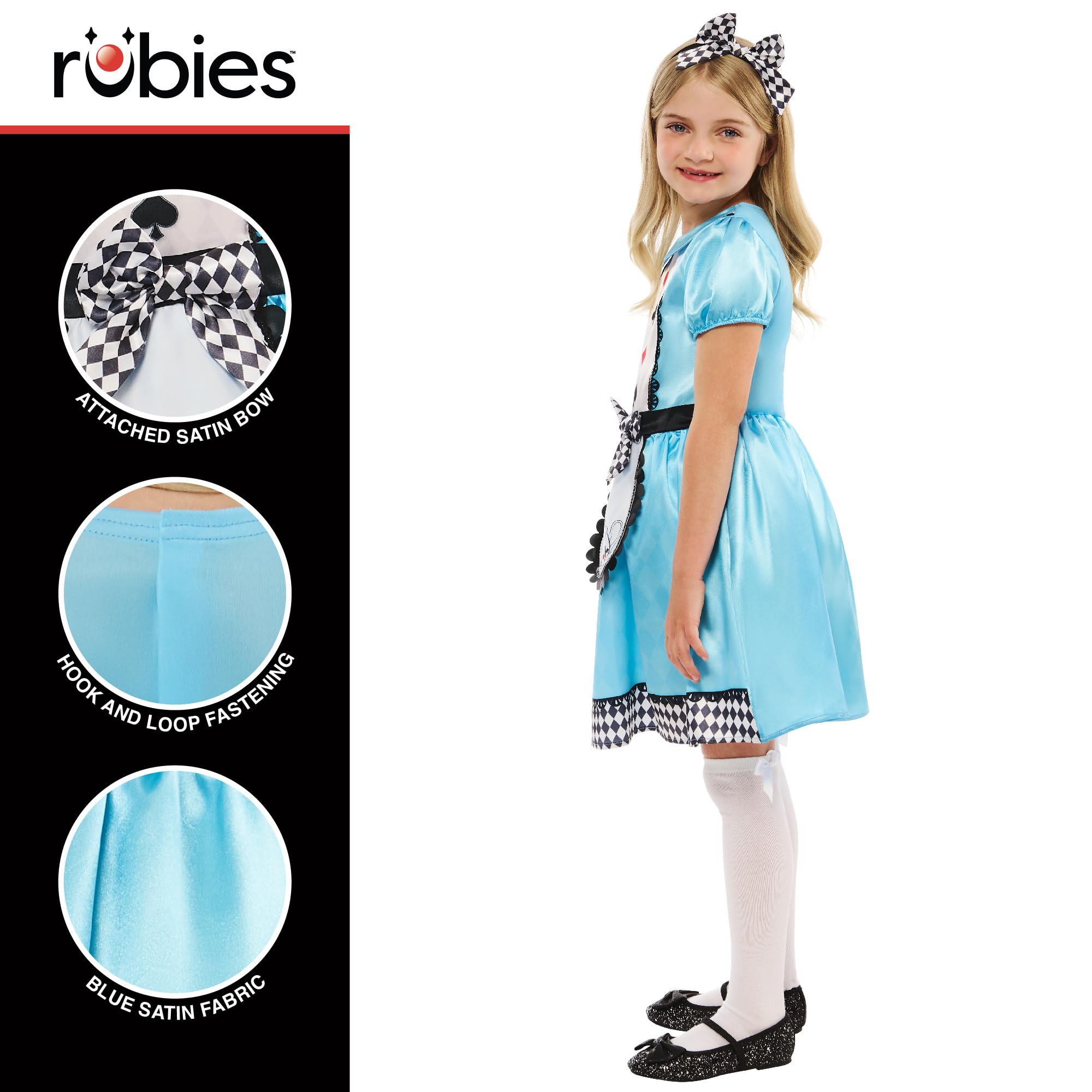 Rubies Official Alice Costume, Childrens Fancy Dress, Size Age 5-6 Halloween, Multicolour - Image 3