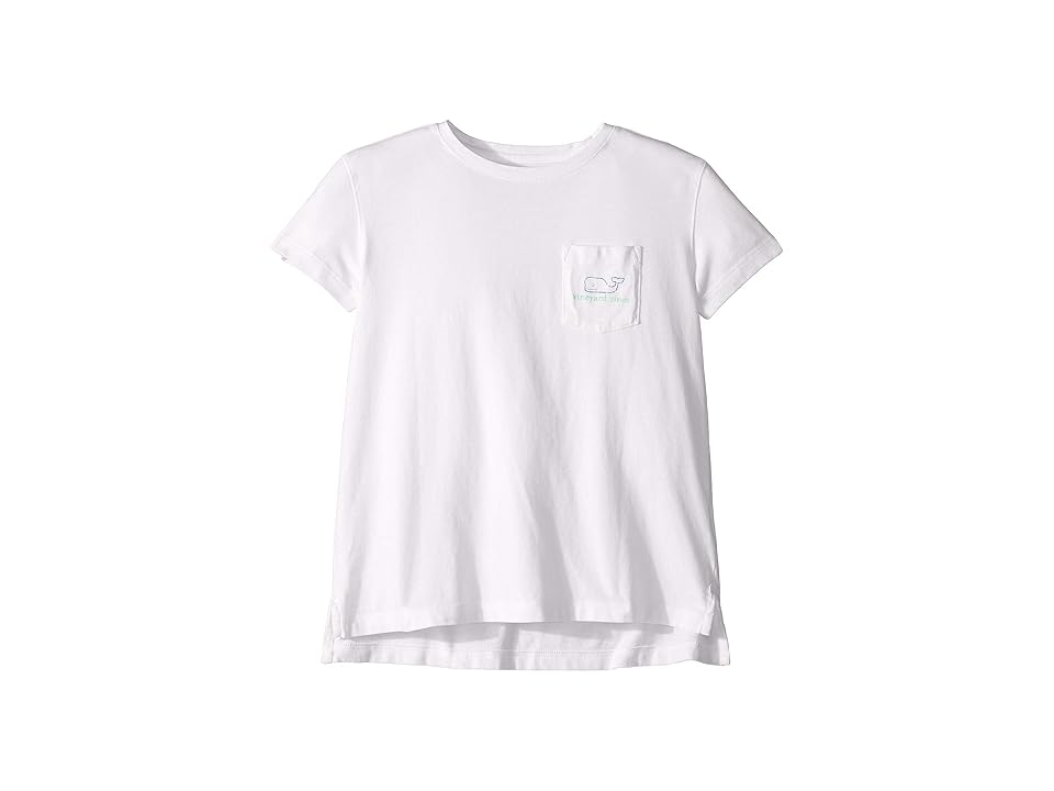 

Vineyard Vines Kids Short Sleeve Vintage Whale Pocket T-Shirt (Toddler/Little Kids/Big Kids) (White Cap) Girl's T Shirt