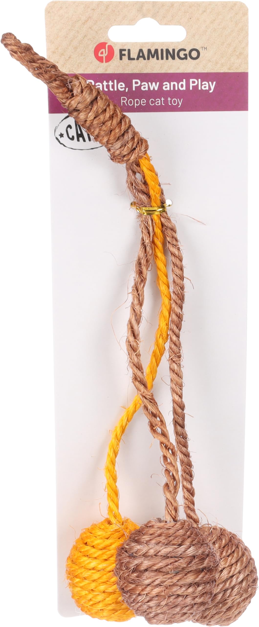 Flamingo CT JUSTO BALLS + ROPE BROWN/YELLOW 25x9x4,5CM