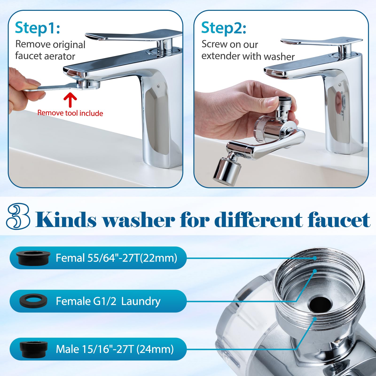 KLLEYNA Faucet Aerators And Adapters